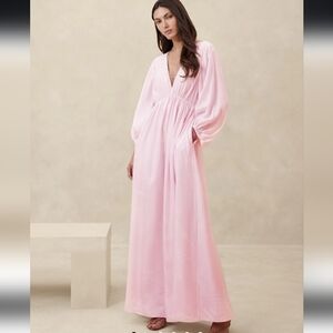 Silk Habotai Backless Maxi Dress